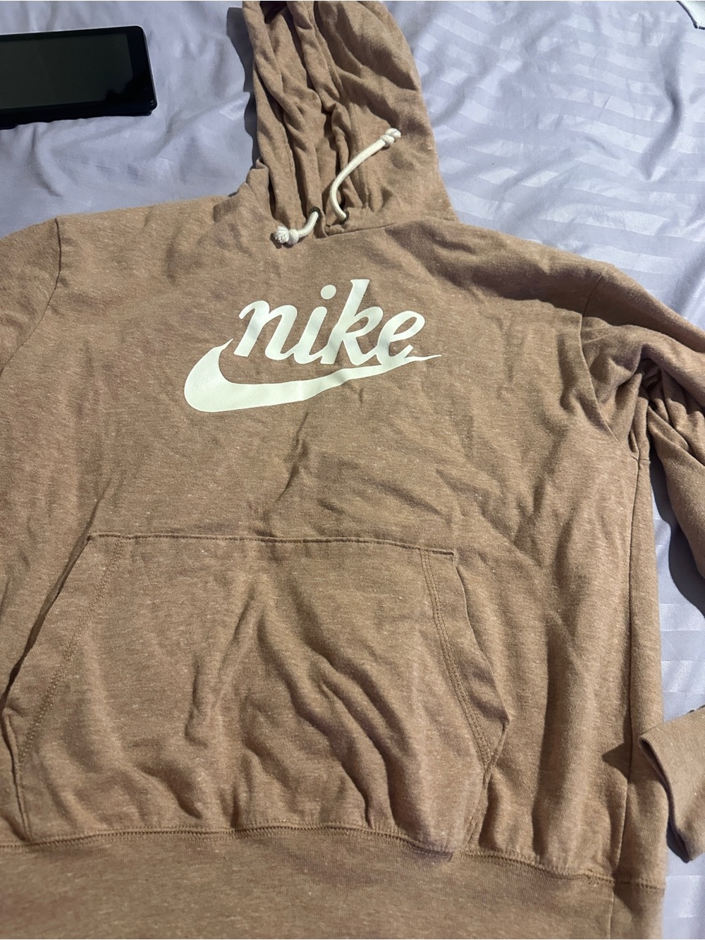 Nike Beige/Tan Hoodie with Black Label